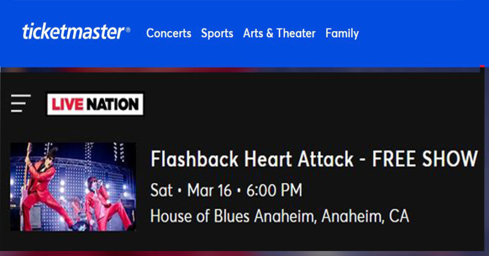 80s cover band Flashback Heart Attack House of Blues March 16